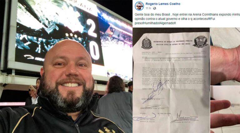 Corinthiano é preso após dizer que é contra Bolsonaro